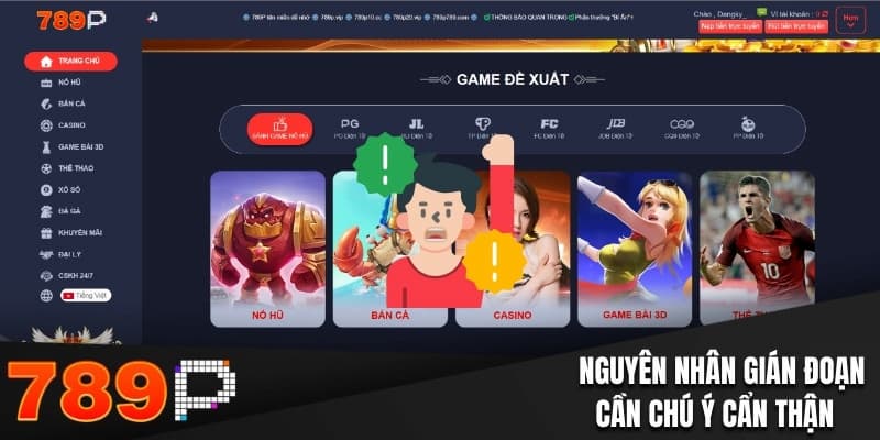 Lỗi thường gặp khi đăng nhập 789P